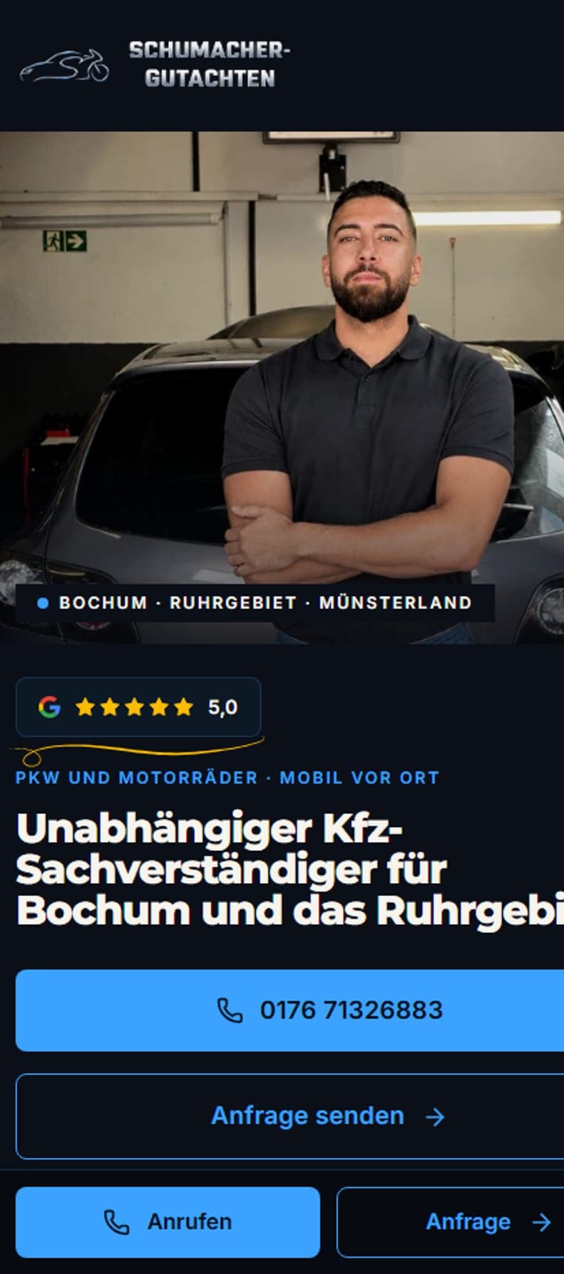 Schumacher-Gutachten — Die Website auf dem Handy