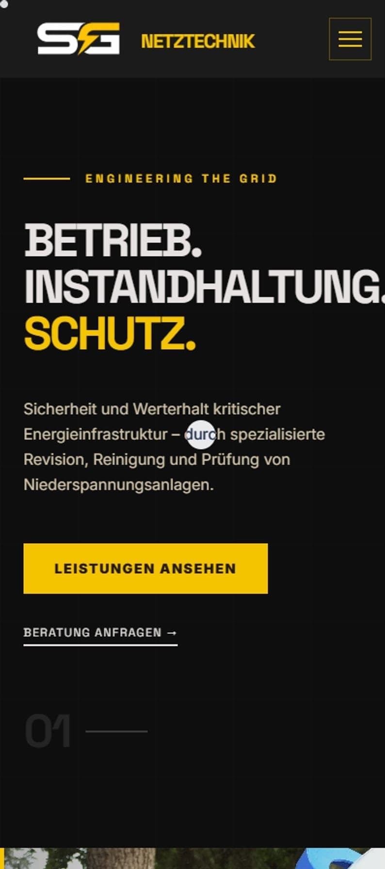 SG Netztechnik — Die Website auf dem Handy