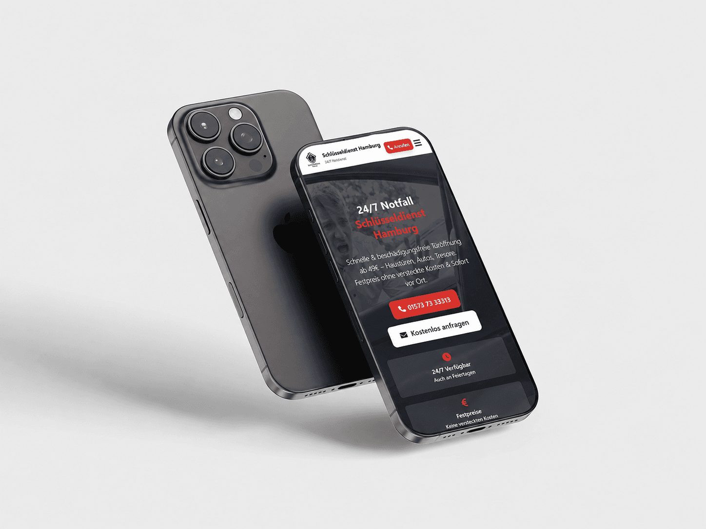 Schlüsseldienst Yilmaz — Die Website auf dem Handy