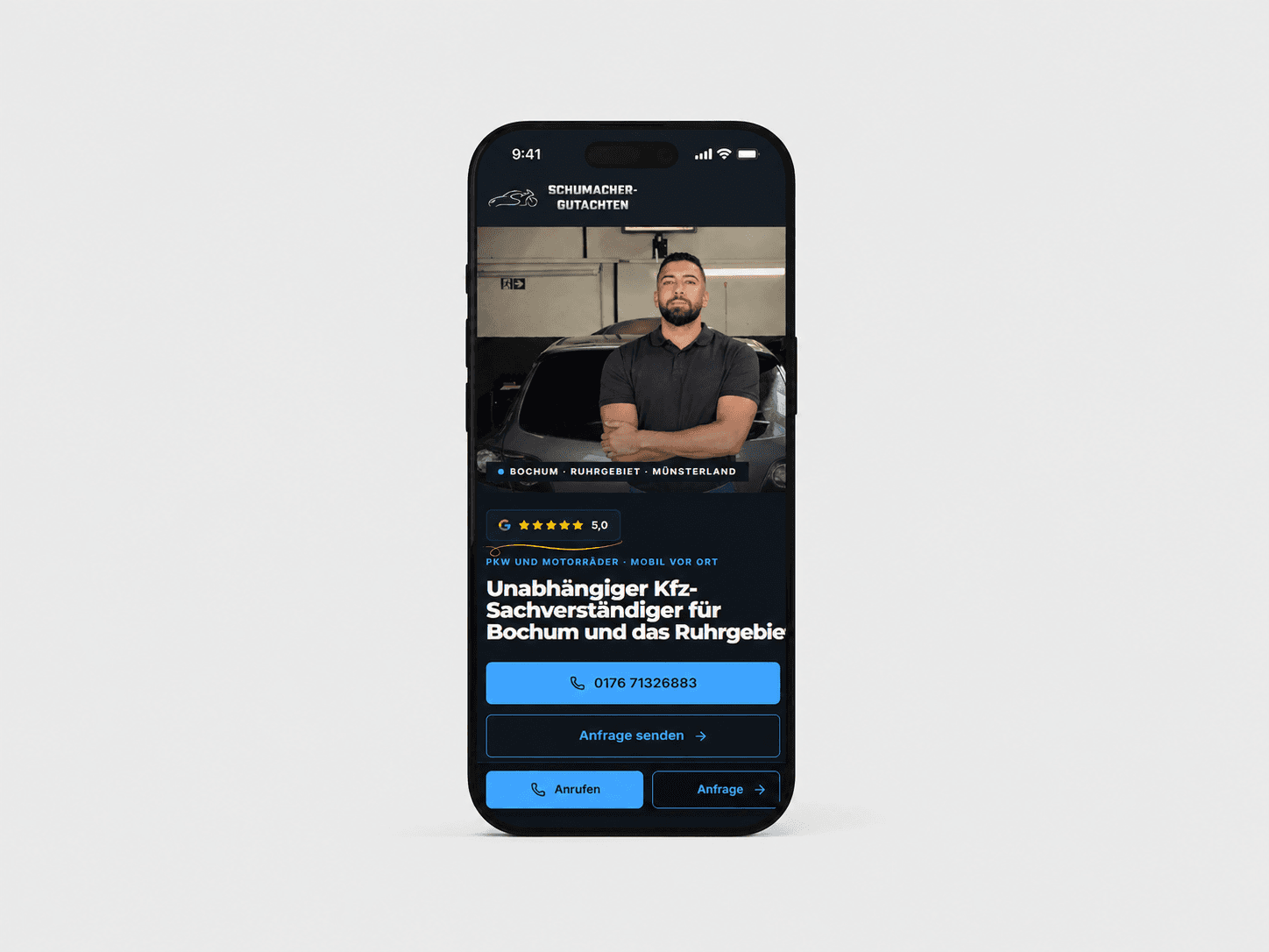 Schumacher-Gutachten — Die Website auf dem Handy